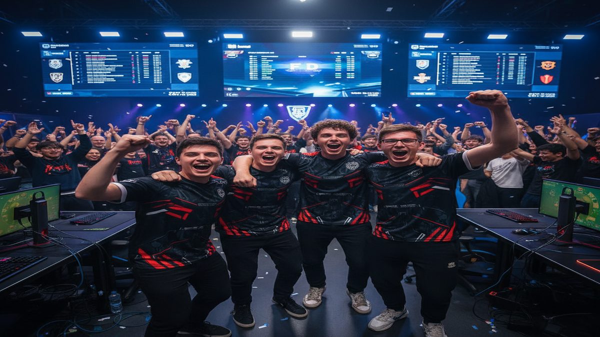 Esporthold fejrer ved LAN turnering